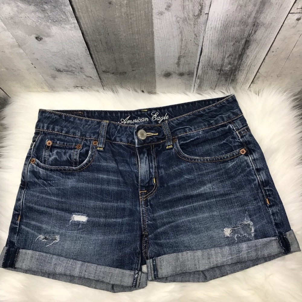 3/$12 American Eagle Distressed Denim Shorts Sz 0